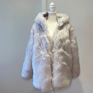 Faux fur long coat jacket